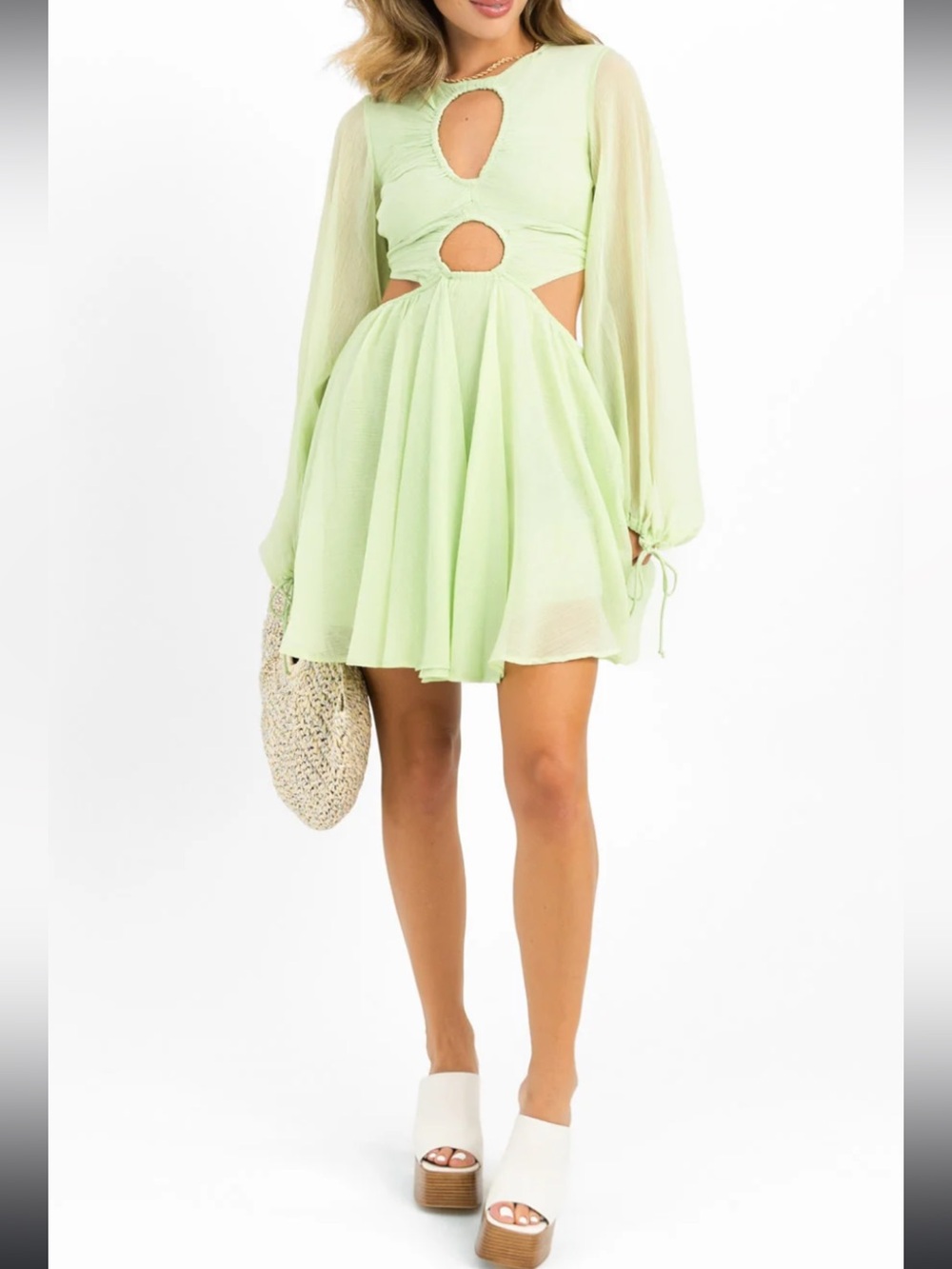 NWT asos Cutout Mini Dress - Light Green